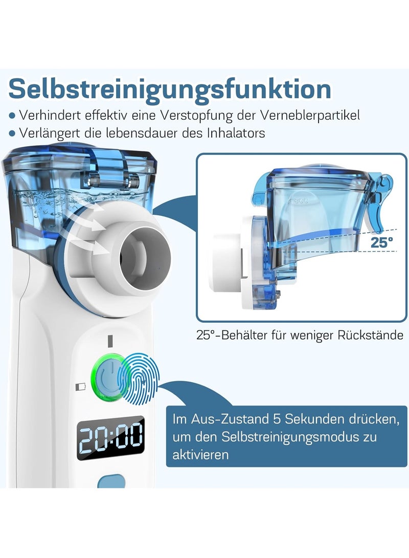 LOVNOV Portable Nebulizer - Ultrasonic Mesh Nebulizer Cool Mist Steam Inhaler for Moisture, USB-C Operated Mini Nebulizer Machine for Home Office Travel Use - Image 3